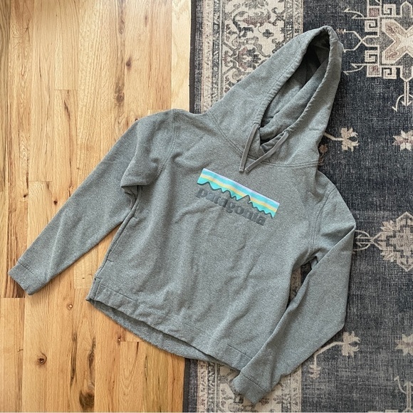 Patagonia Gray Uprisal Logo Sweatshirt Hoodie Small - Picture 1 of 7